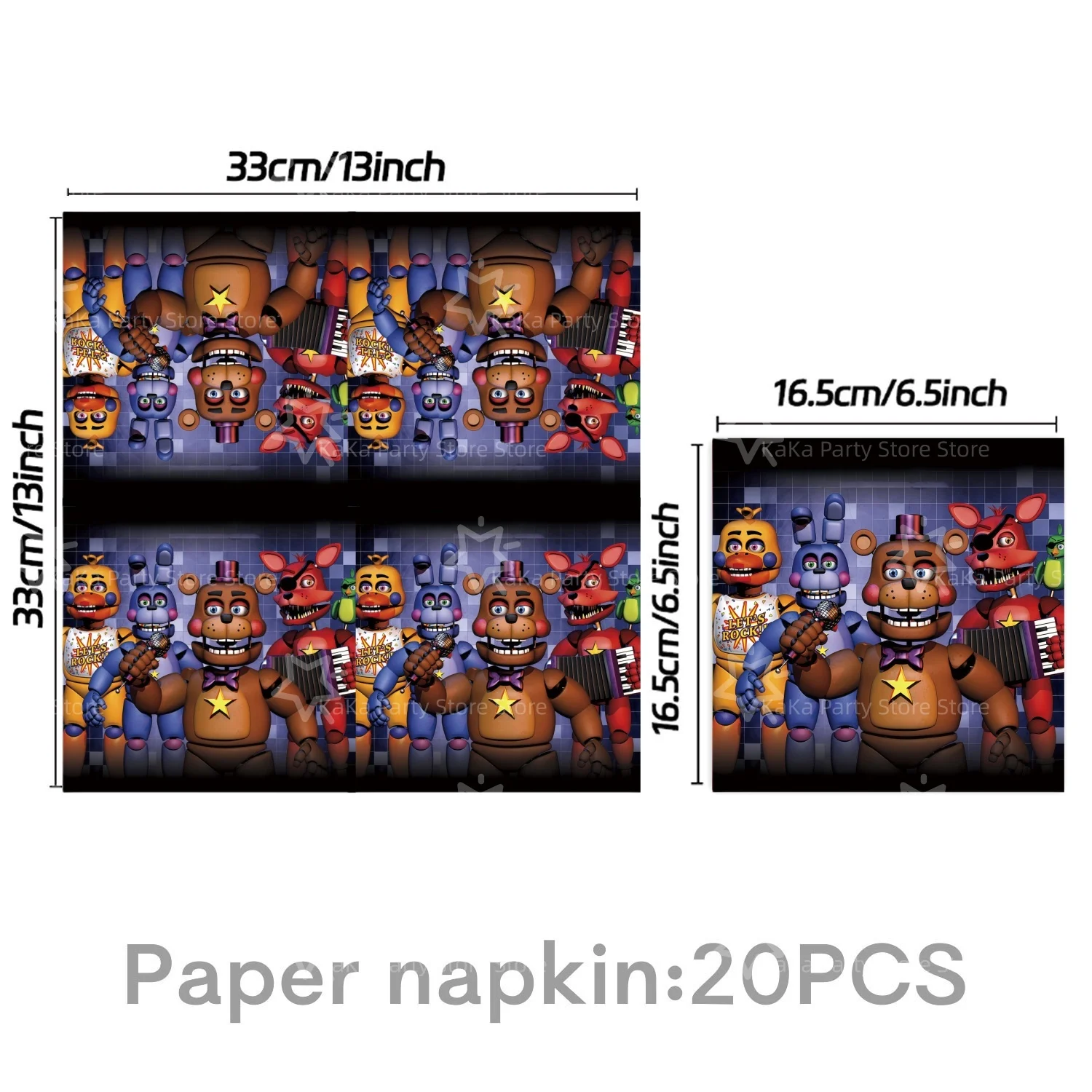 FNAF Five Nights Freddy's Geburtstagsparty-Dekoration Tischware Tischdecke Teller Becher Tasche Serviette Banner Party-Zubehör – Detail 6