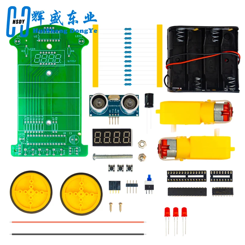 لتقوم بها بنفسك بالموجات فوق الصوتية تتراوح تجنب العوائق طقم إلكتروني للسيارة شاشة LED برمجة ممارسة لحام السيارة الذكية لتقوم بها بنفسك عدة