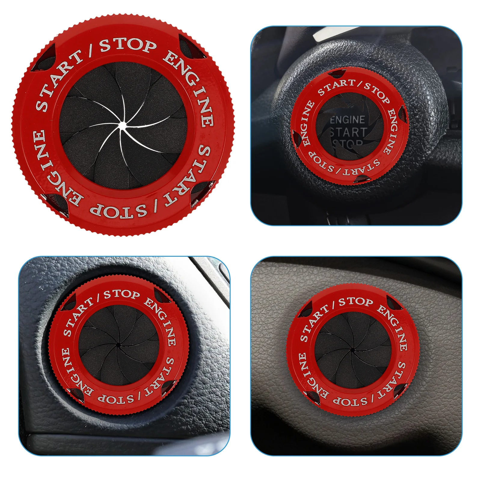

Rotary Push Start Button Cover Stylish Protective Car Engine Start Button Accessories Universal Fit Ignition Cover