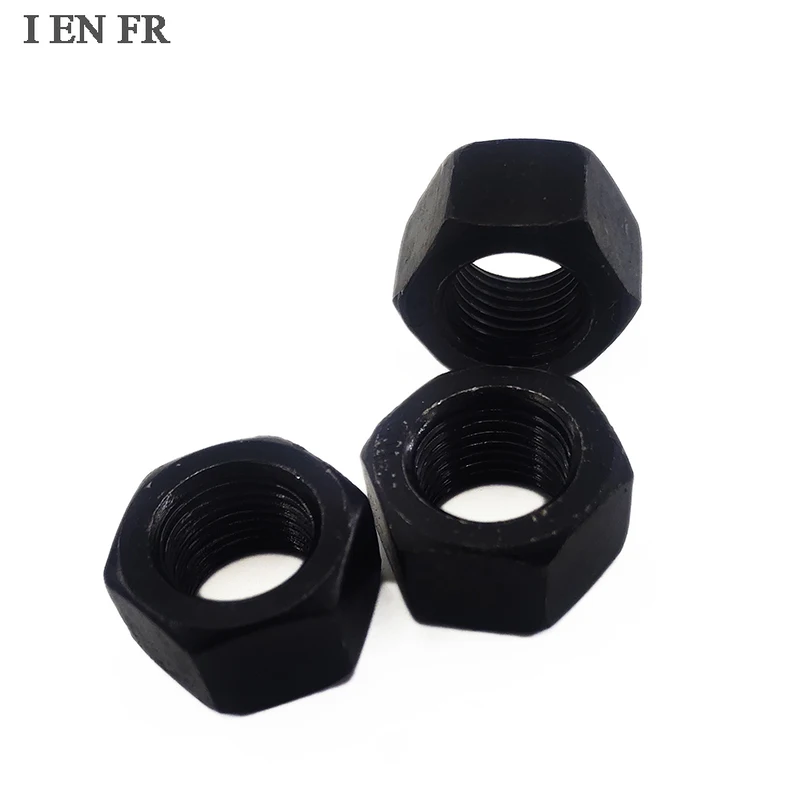 2/50 Stück M1,6 M2 M2,5 M3 M3,5 M4 M5 M6 M8 M10 M12 M14 M16 Sechskant-Sechskantmutter aus schwarzem Oxidfarbenem Kohlenstoffstahl DIN934 GB6170