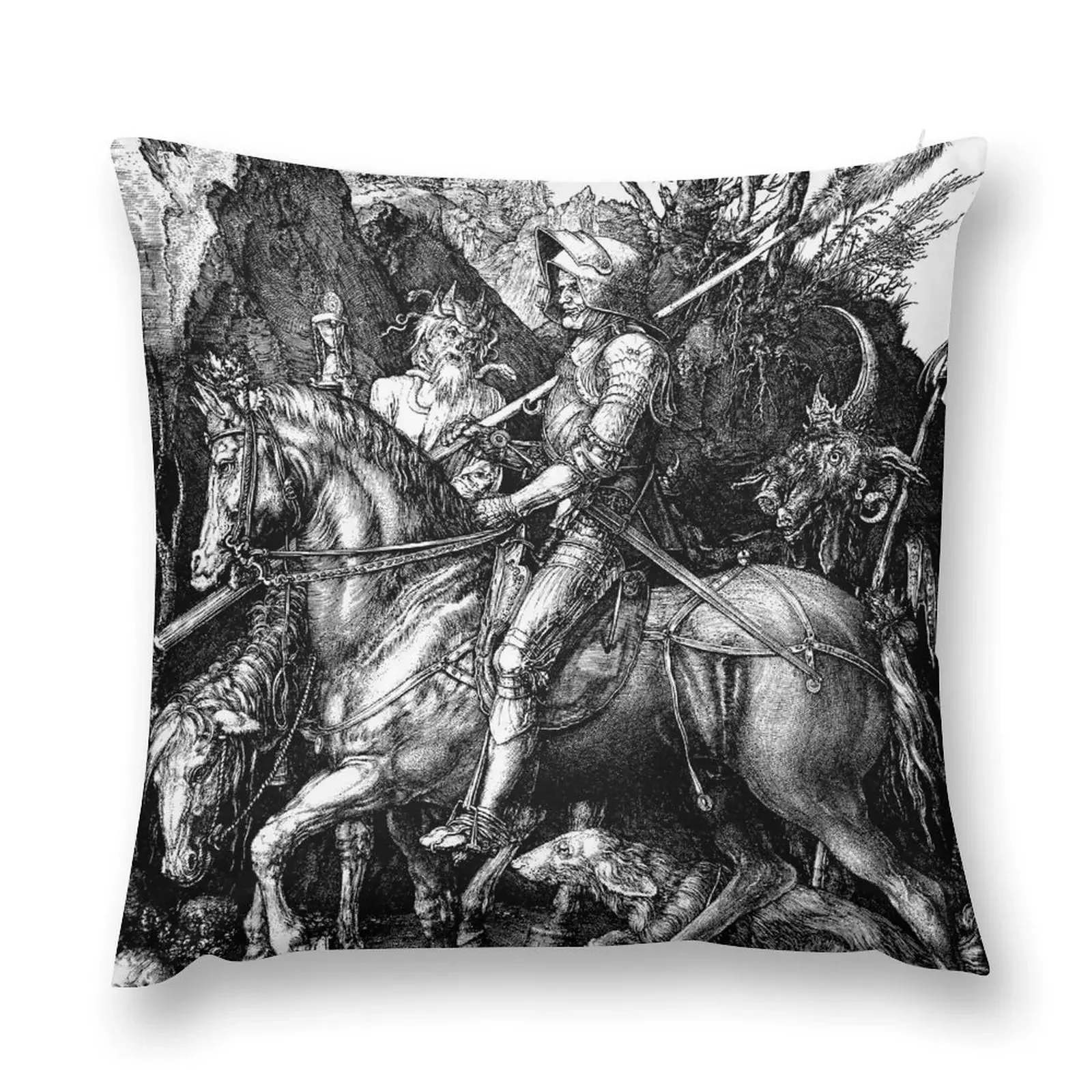 Knight, Death and the Devil - Albrecht Durer Throw Pillow christmas decorations 2025 Christmas Covers pillow