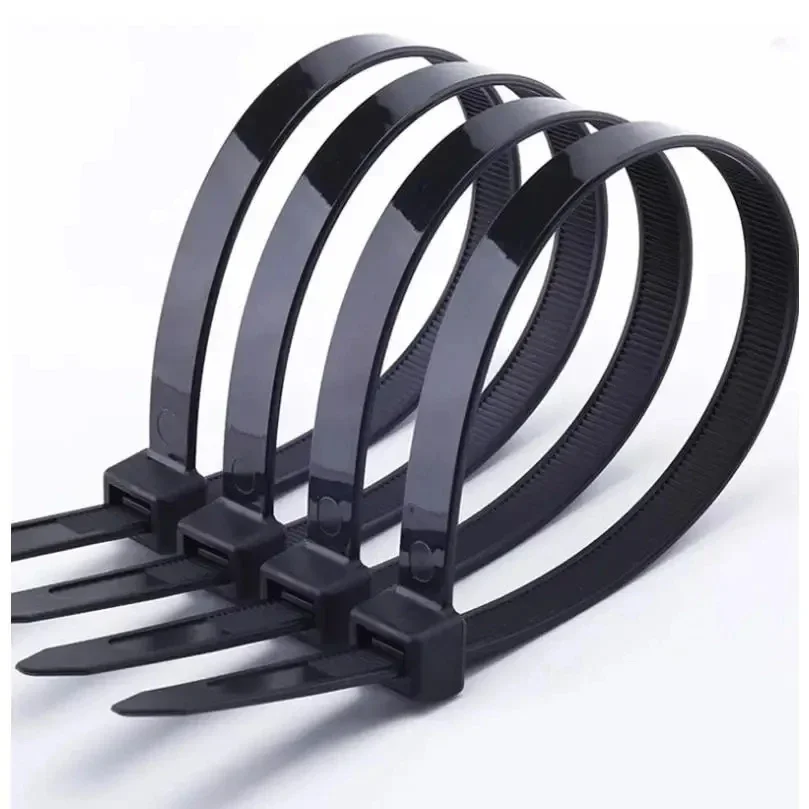 100 Pieces Black Red 4x200mm Cable Ties Fastening Rings Reusable Cable Zipper Ties Removable Multifunctional Anti-Corrosion Ties image 3