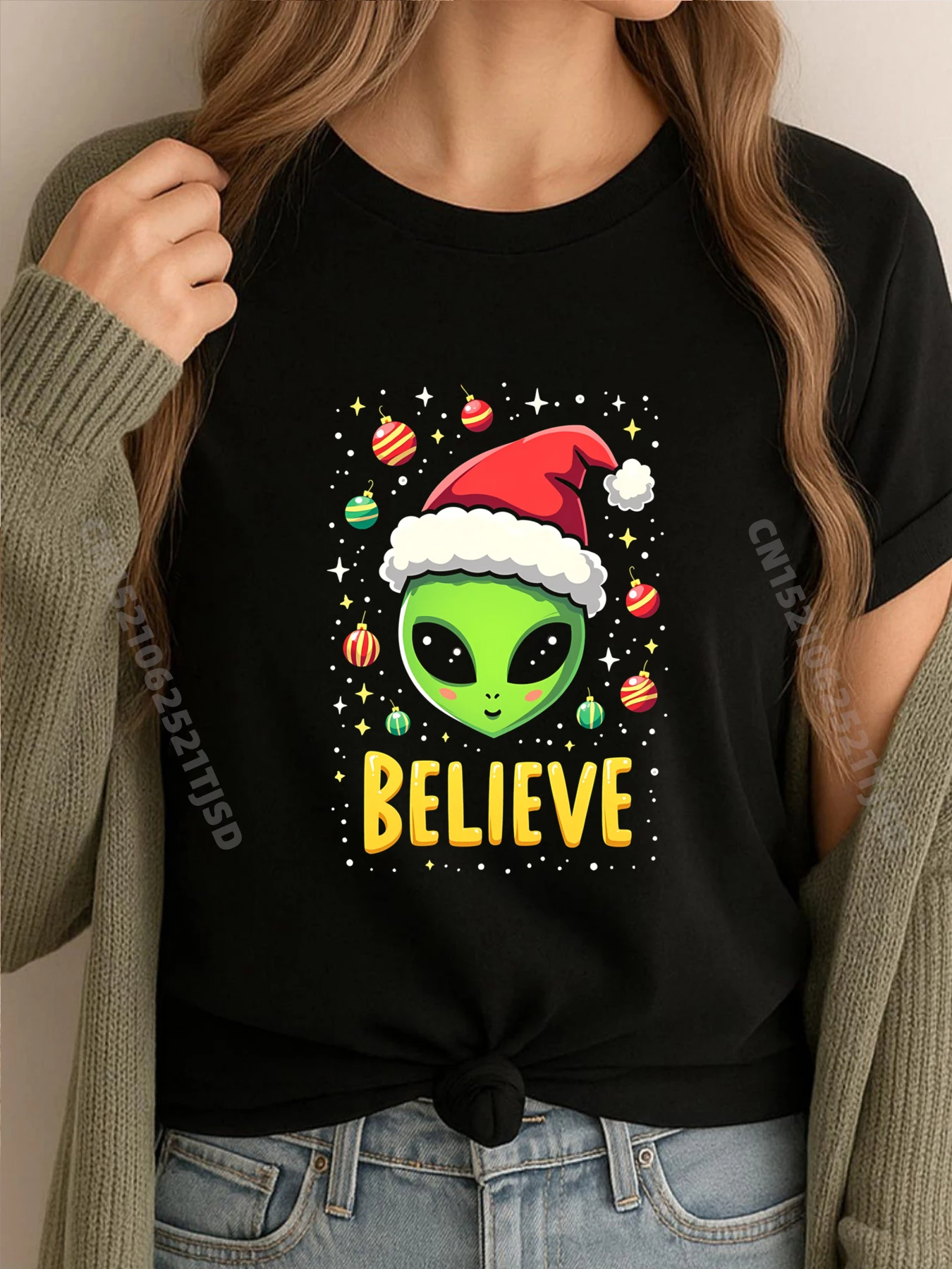 I Want To Believe Aliens Ufo Area 51 Roswell Alien Christmas Luxury T Shirt Female ClassicAnime Funny