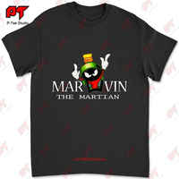 Marvin The Martian 1999 Vintage Warner Brothers T Shirt Usa Navy Blue Size M 90S 7MXS