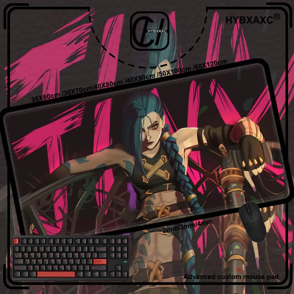 

JINX VI RGB Gaming Mouse Pad 900*400mm Anime Arcane Mats Gaming Accessories Gamer Carpet Rug LOL Large Keyboard LED Desk Mat