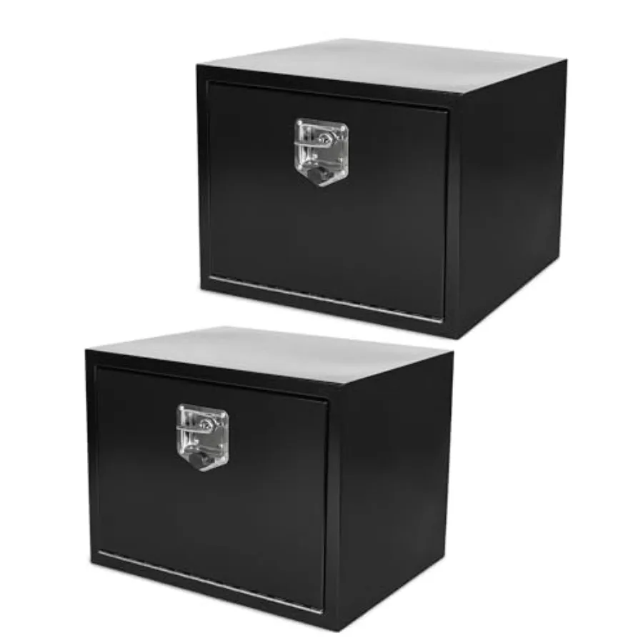 

24-дюймовые подкапотные ящики для инструментов для грузовиков, 2 шт., 24 x 18 x 18 дюймов, стальные, с Т-образной ручкой и защелкой, водонепроницаемые, усиленные.