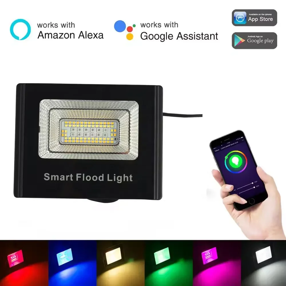 Popular Market Smart Home IP66 Smart Wifi Outdoor Smart Lighting Flood Lights