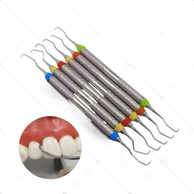 5pcs/set Hollow Handle lab Professional Gracey Curette Periodontals Bone Curettes Perio Tooths Cleaning Scaler Explorers