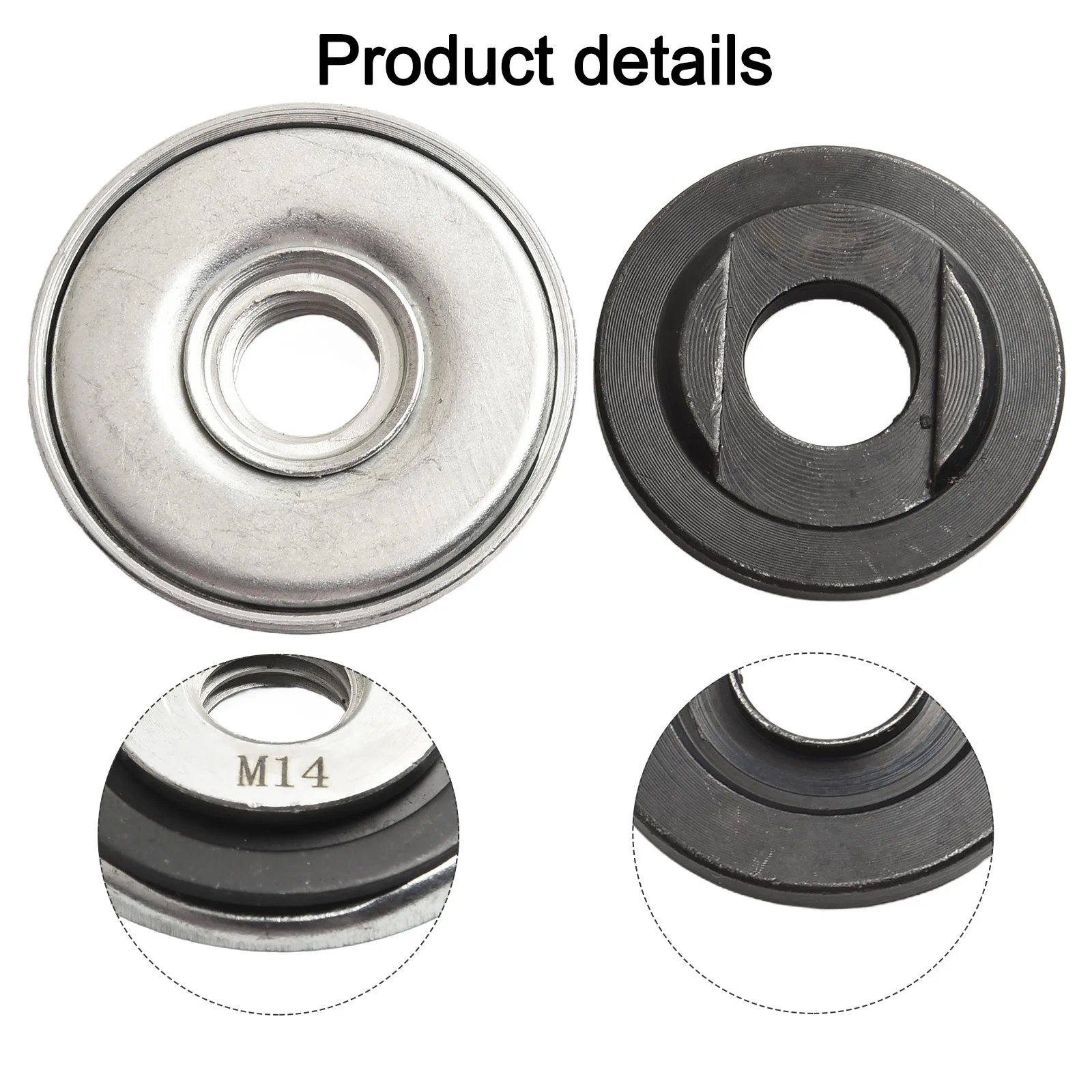 1set Self-locking Pressure Plate For M14 Interface Quick Release Self-Locking Grinder Pressing Plate Flange Nut Power Chuck Kit