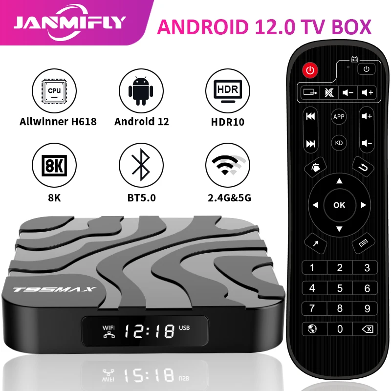 T95 MAX Smart TV Box H618  Android 12 TV Box WIFI 2.4G/5G BT4.0 8k UHD Output 100M/LAN Smart Set Top Box Streaming Media Player