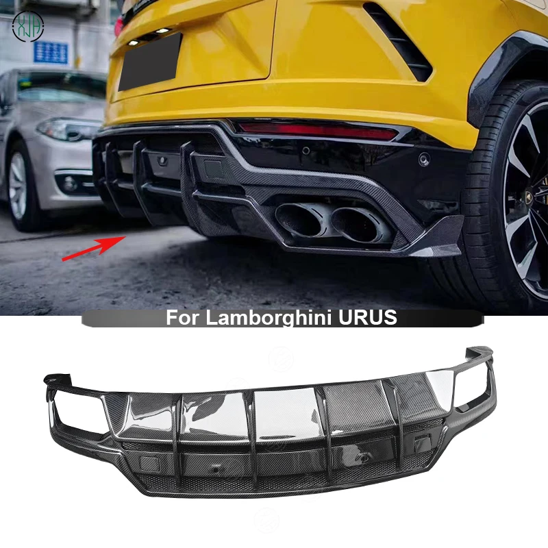 For Lamborghini URUS High Quality Dry Carbon Fiber Car Rear Bumper Lip Diffuser Spoiler Parts Upgrade Body kit