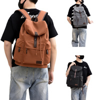 Vintage Canvas Backpack for Men Large Capacity 15.6inch Laptop Casual Bag for Commuter Travel Premium Durable Unsex Mochila