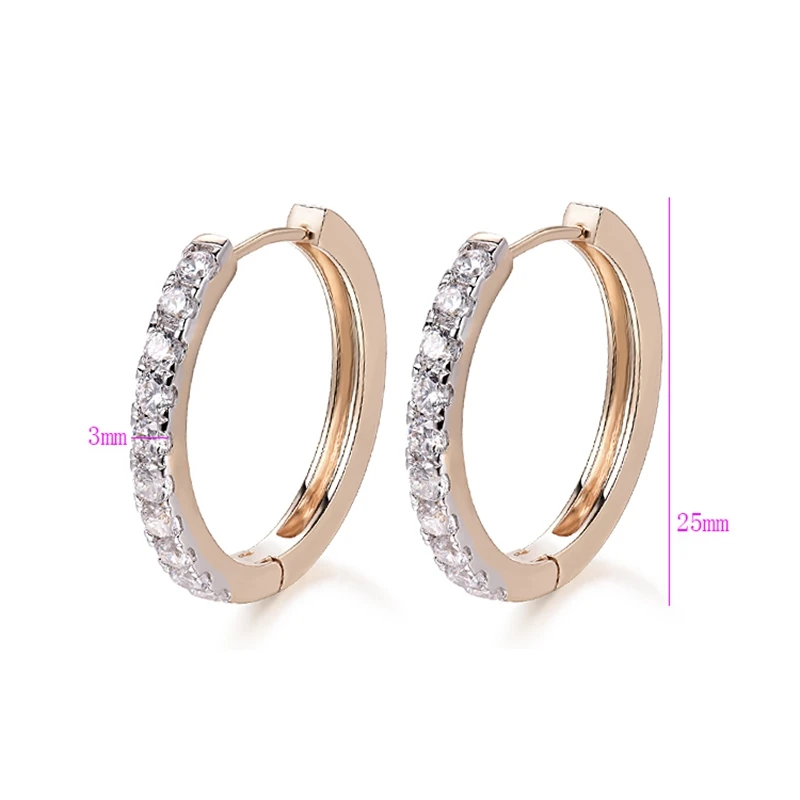 New 2023 Gold-Color Hoop Earrings For Women  Boucle Doreille Crystal Zircon Aros Fashion 4E36