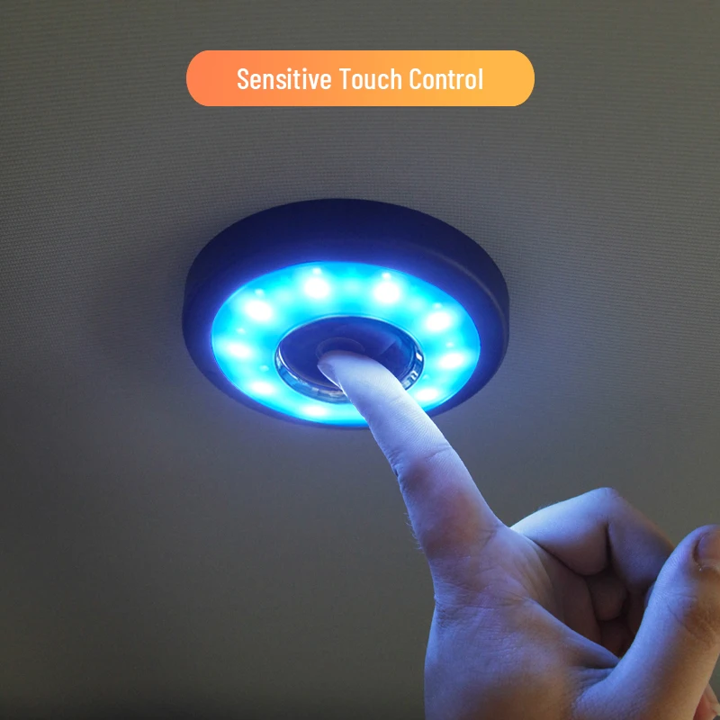 LED اللمس ضوء سيارة لاسلكية الإضاءة الداخلية السيارات سقف السقف القراءة مصباح لباب القدم جذع صندوق تخزين شحن USB