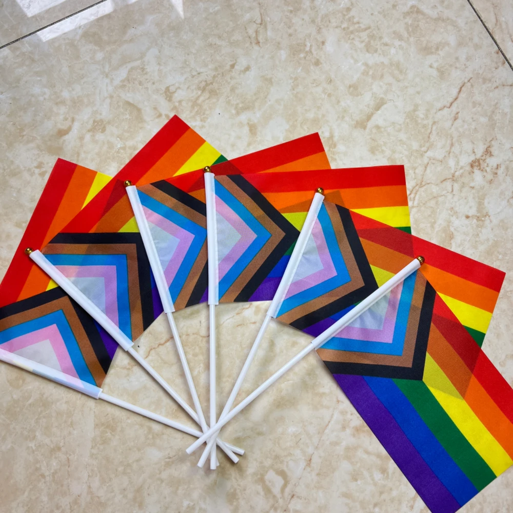 YIXIN rainbow flag 14x21cm dream smp flag Gay Lesbian Homosexual Bisexual LGBT Pride flag rainbow hand flag