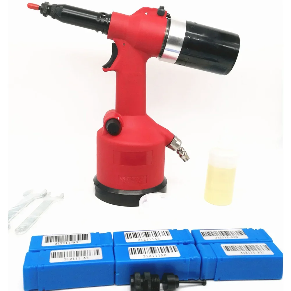 Imagem -02 - Rebitador Pneumático Hidráulico Industrial Ferramenta Automática Rivet Nut Gun Kit de Rebitagem Rebitagem Métrica m3 m4 m5 m6 m8 M10 M12