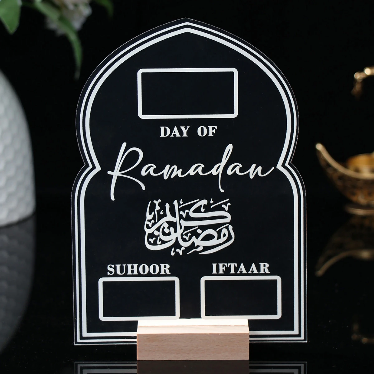 Ramadan Countdown Calendar Acrylic Eid Mubarak Ornament Kareem Ramadan Decoration 2025 For Home Islamic Muslim Party Decor Gifts