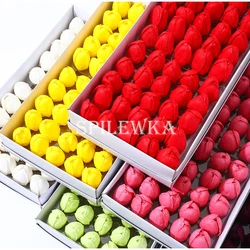 Spilewka 50ps 4x6cm Artificial Flower Tulip Fake Flower Head Home Decora DIY Bouquet Gift Box Making Birthday Gift Accessories