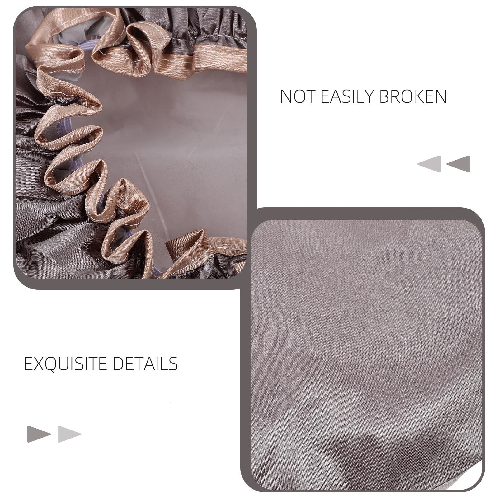 

3Pcs Durable Waterproof Bath Caps Double-Layer Thickened Shower Caps Reusable Lightweight Practical Hair Cover for Women
