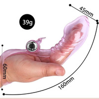 Triple Finger Vibrator Masturbation Clit GSpot Orgasm Massager penis Condom Stick Dildo Rabbit Vibrating Stick Sex Toy for Women