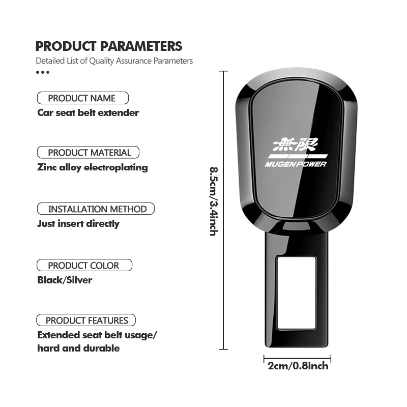 For Honda Car Seat Belt Buckle Extension Clip Auto Safety Strap Extender Mugen Power Accord Civic vezel Crv City Jazz Hrv view 6