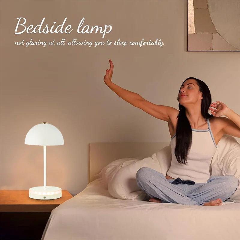 Modern Metal Mushroom Table Lamp for Bedroom Bedside Study Room Creative Iron LED Desk Light Minimalist Home Decoration Fixtures