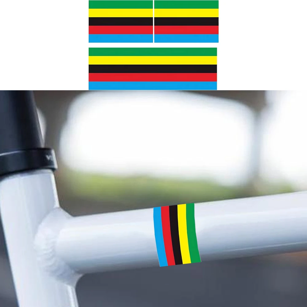 AliExpress 3pcs Champions Rainbow Stripe Road Bicycle Frame Stickers Top Tube Waterproof DIY Decoration MTB Bike Fork Durable Vinyl Decals