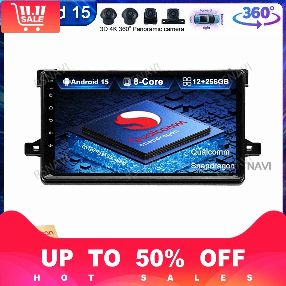 راديو السيارة أندرويد 14 لتويوتا بريوس XW50 2015 - 2020 فيدو لاعب كوالكوم سنابدراجون Carplay 5G أنظمة WIFI RDS WIFI + 4G QLED