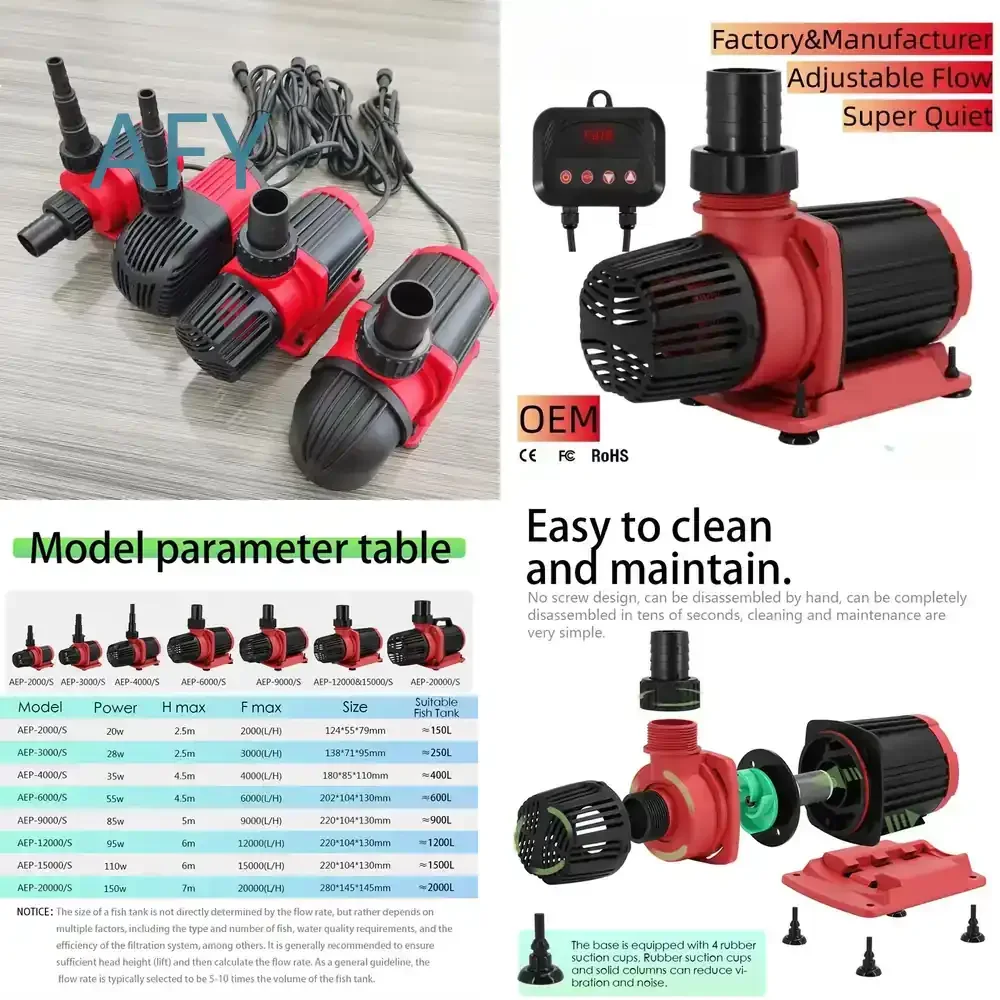 Adjustable Speed AC Pond Pump for Juyang Manufacturer Wholesale OEM Diving Fountain for Large Flow Fish Tank Water