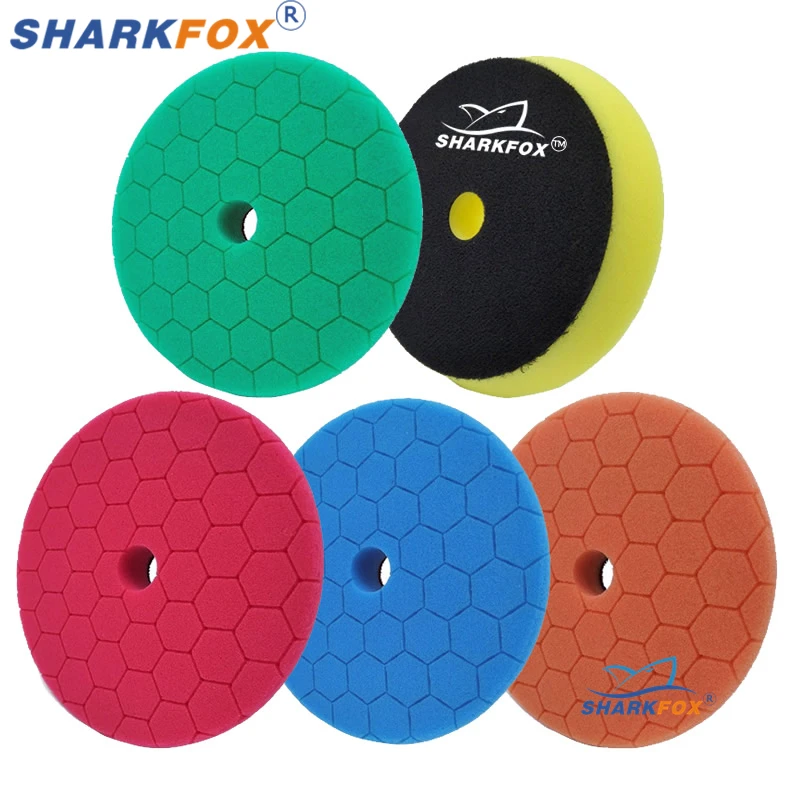 

Sharkfox 5"(125mm)/6"(150mm) Hex-Logic Car Sponge Polishing Buffing Pads For DA/RO/GA Auto Buffer Polisher