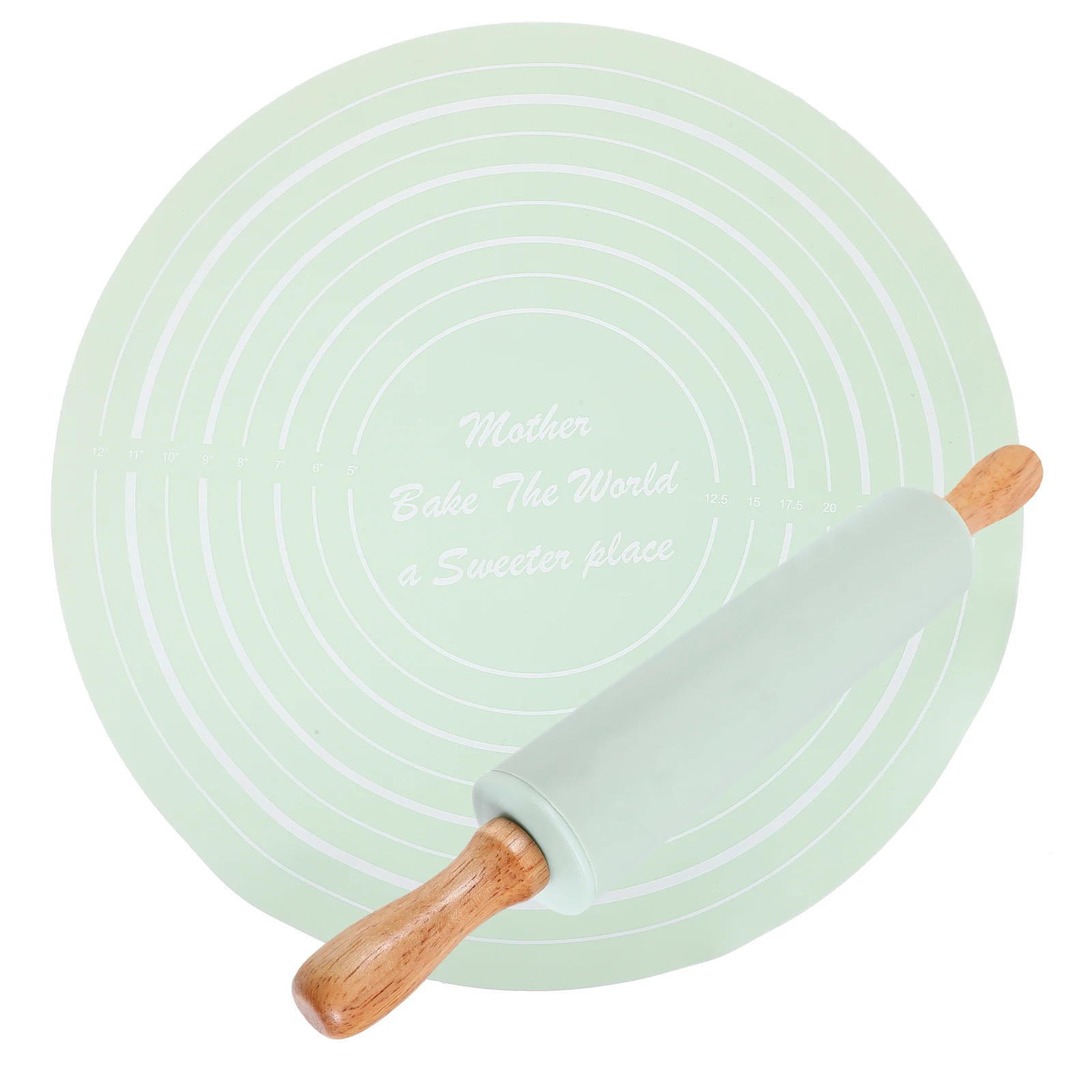 

Silicone Baking Non Stick Thick Pastry Reusable Dough Mat Countertop Baking Pie Mat Rolling Pin Bread Kitchen Proofing