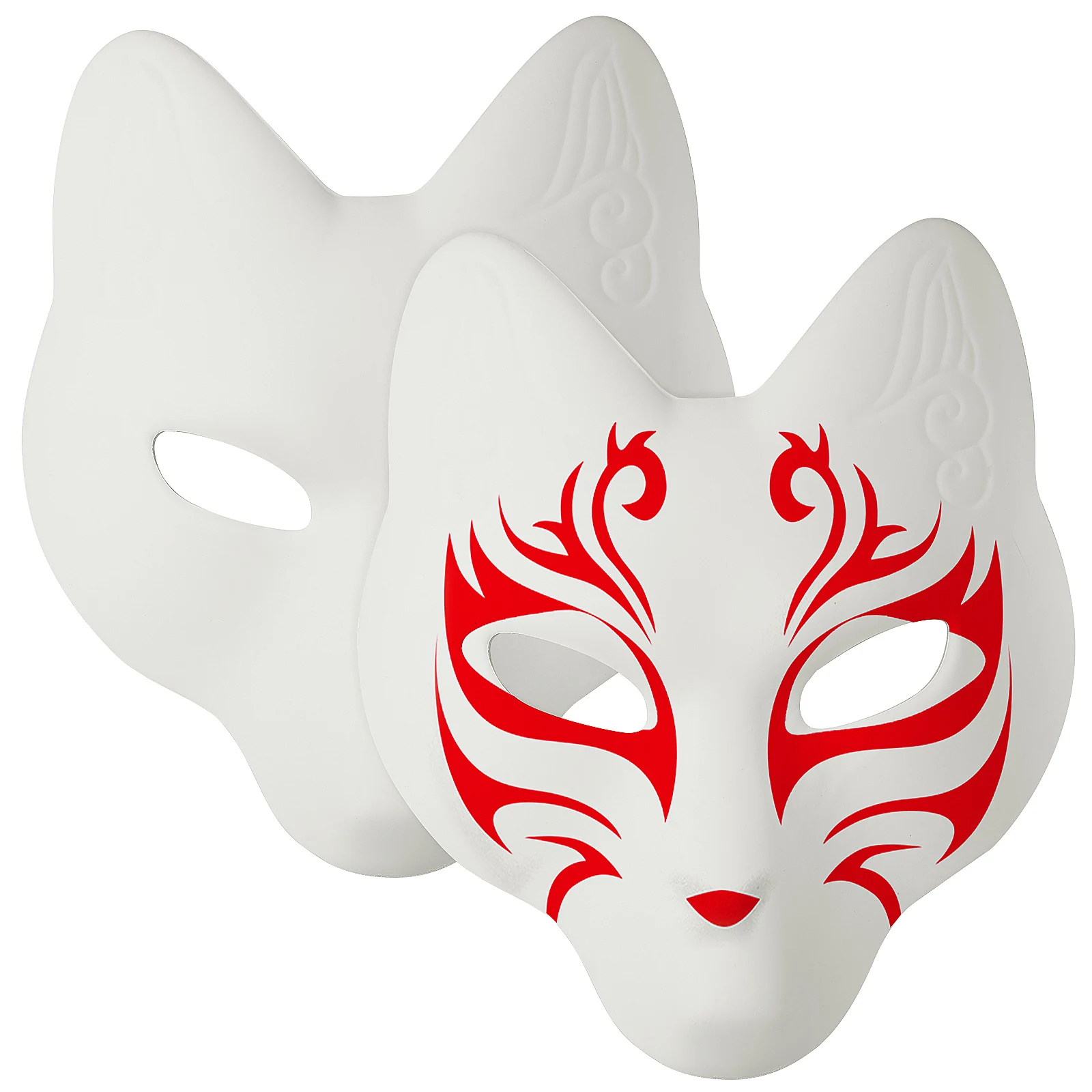 

2Pcs Halloween DIY Blank Fox Mask Unpainted Animal Mask for Party Supplies and Adult Use Blank Masks to Decorate