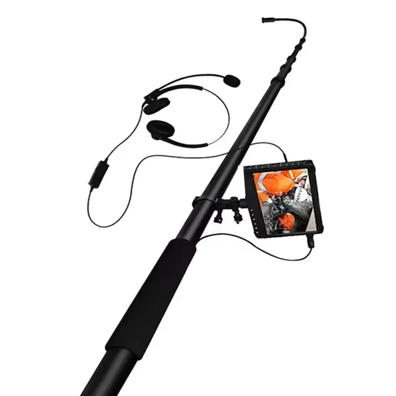 

【2026】2-way Talk Alu / Fiber Carbon Long 8meters Telescopic Pole Life Search Camera Salvage Visual Inspection Hose Endoscope Det