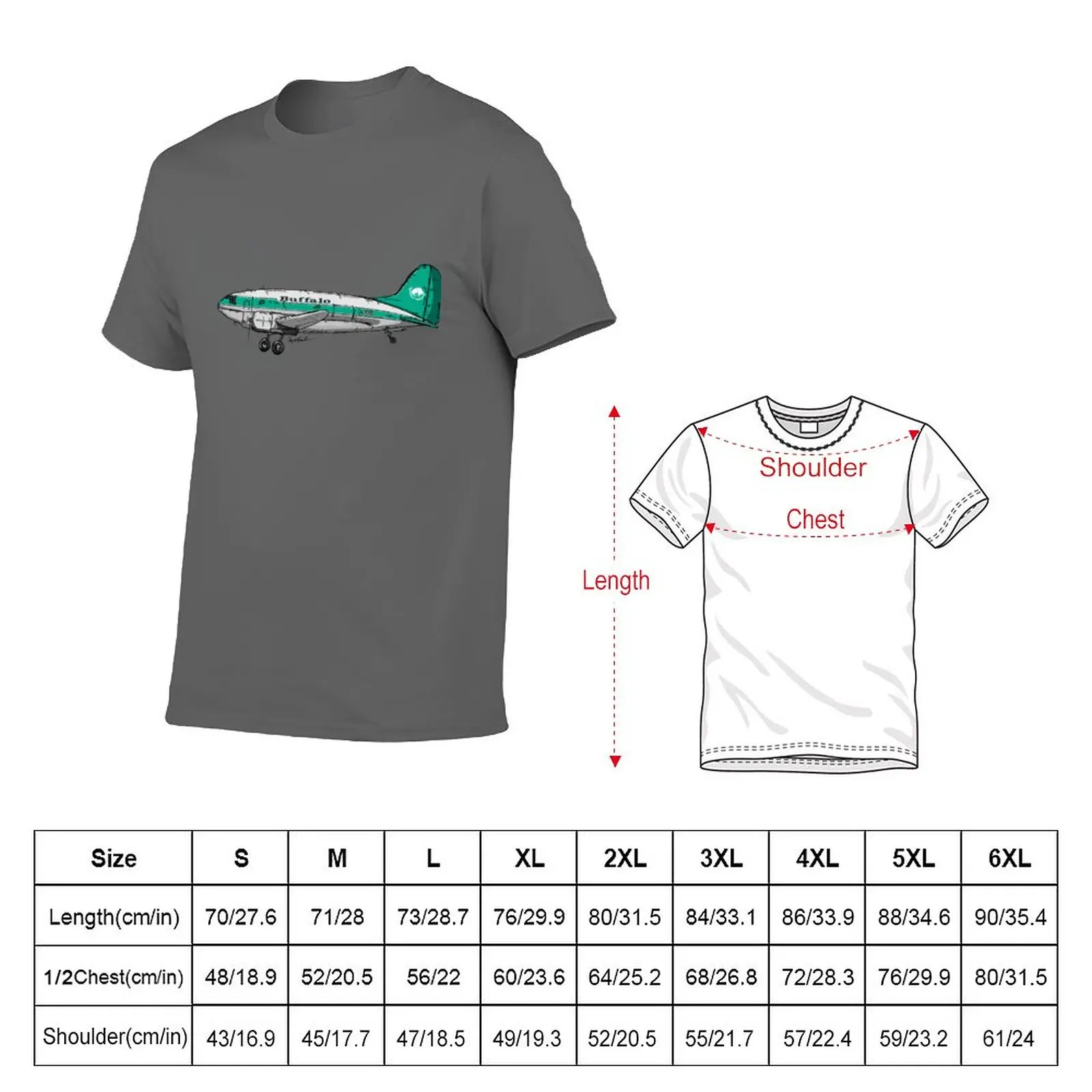 Buffalo Airways C-46 T-Shirt graphics heavyweights customs plus sizes t shirts men