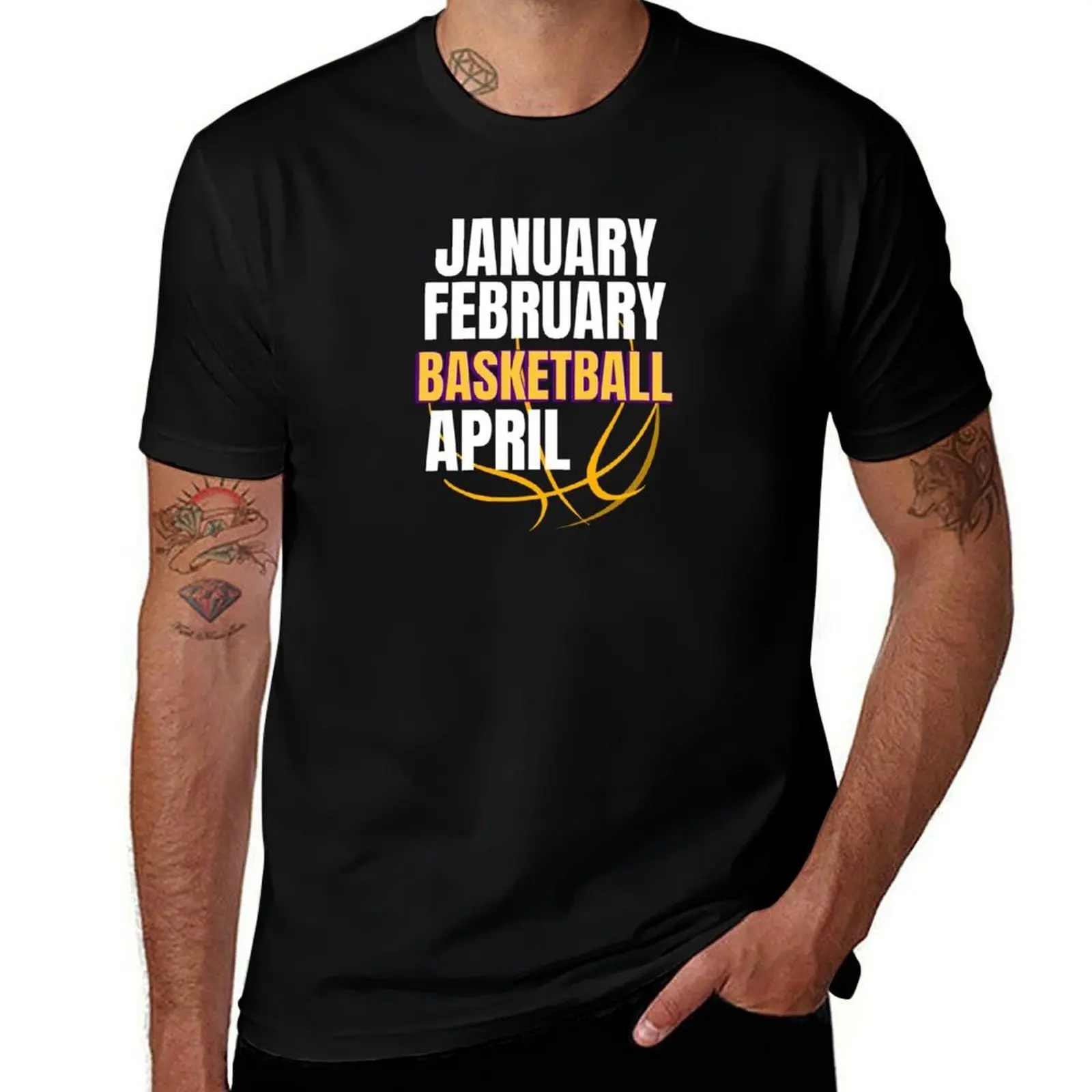 

January February Basketball April college Funny cool Basketball T-Shirt for a boy boys animal print funny t shirts men