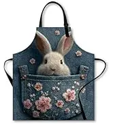 Nuxovilar Kitchen Apron 26.7×30.7inch Polyester Pet/Denim Pocket patterns, Cute Apron with Pocket...