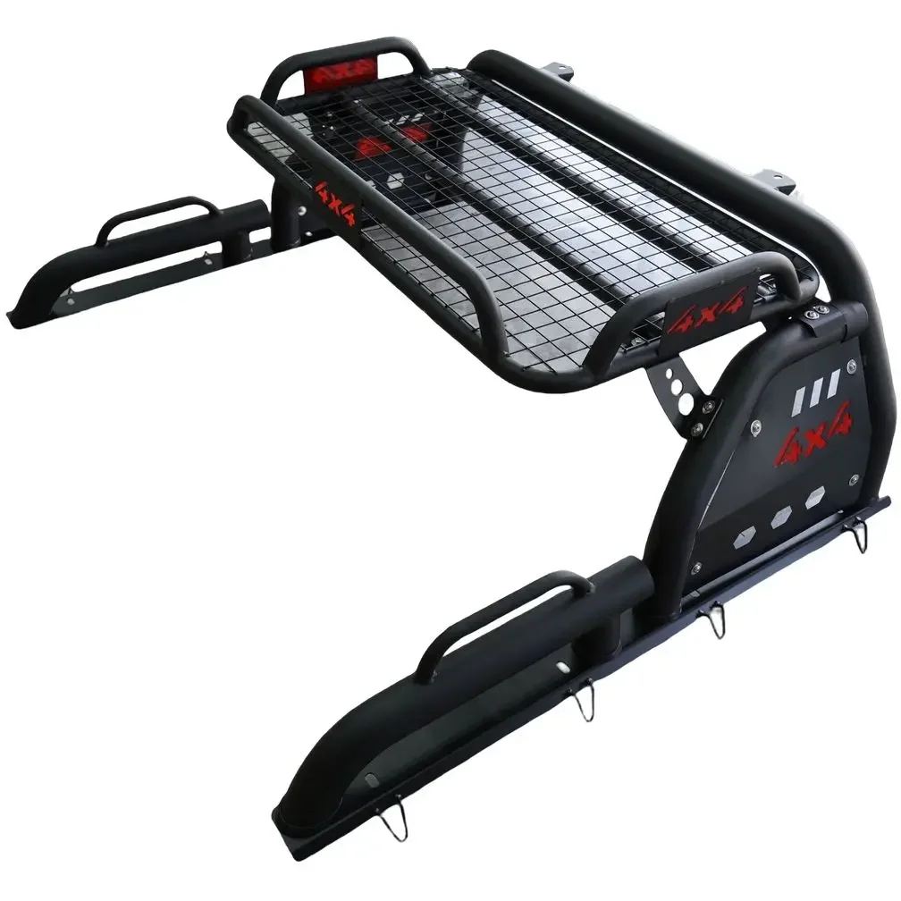 รถอุปกรณ์เสริมภายนอกเหล็กม้วนสปอร์ตบาร์ตะกร้า Rack สําหรับ Tacoma Ranger GreatWall Poer Cannon Wingle Dmax Navara L200