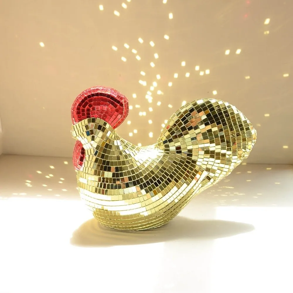 High Quality Creative Mirror Disco Balls Chicken Shape Exquisite Statue Figurine Gift