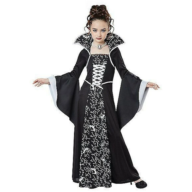 Halloween Kids Girls Cosplay Witch Vampire Costume  Disfraz Carnival Dress Up Party Mujer Children's Performance Clothing image 2
