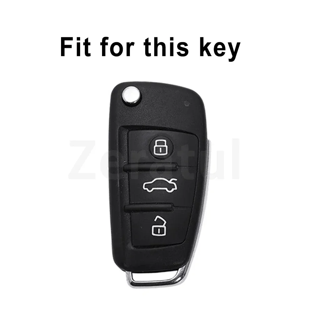 Funda plegable para llave de coche de TPU de 3 botones para Audi A3 8L 8P A4 B6 B7 B8 A6 C5 C6 4F RS3 Q3 Q7 TT 8L 8V S3 accesorios para llavero