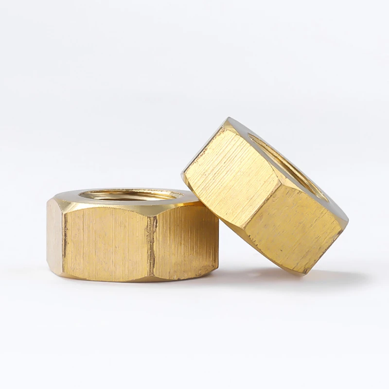 1/30/50/100pcs Solid Brass Copper Hex Hexagon Nut DIN934 Nut For M1.2M1.4M1.6M2M2.5 M3 M4 M5M6M8 M10M12 Screw Bolt Metric Thread