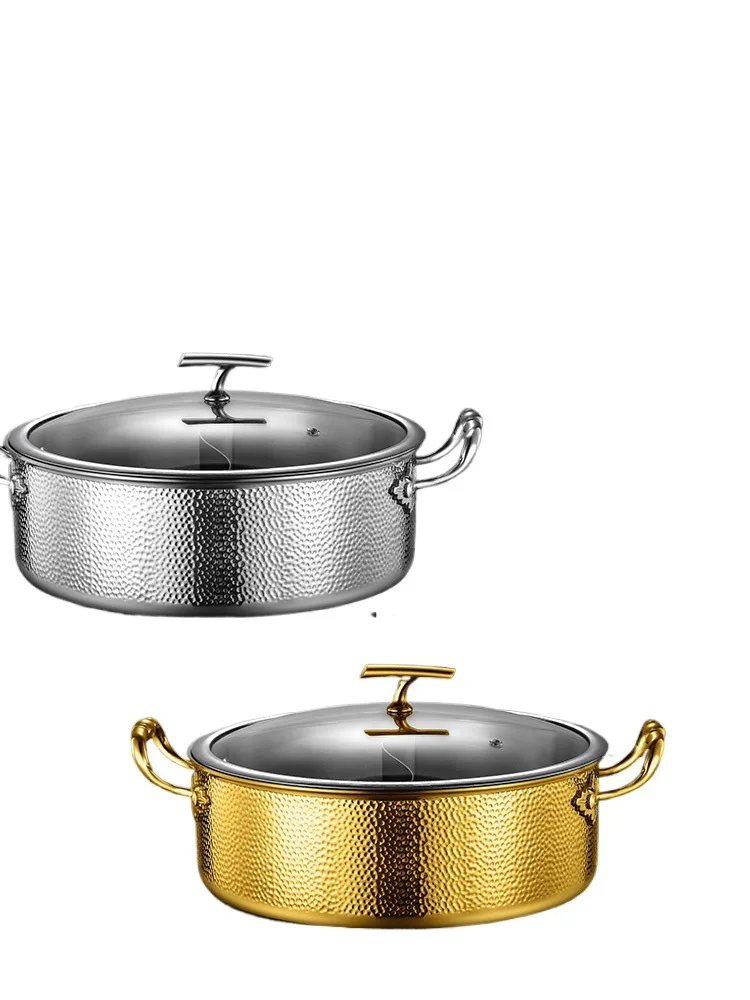 

Clear soup induction cooker, household, mandarin duck hot pot, steel hammer pattern