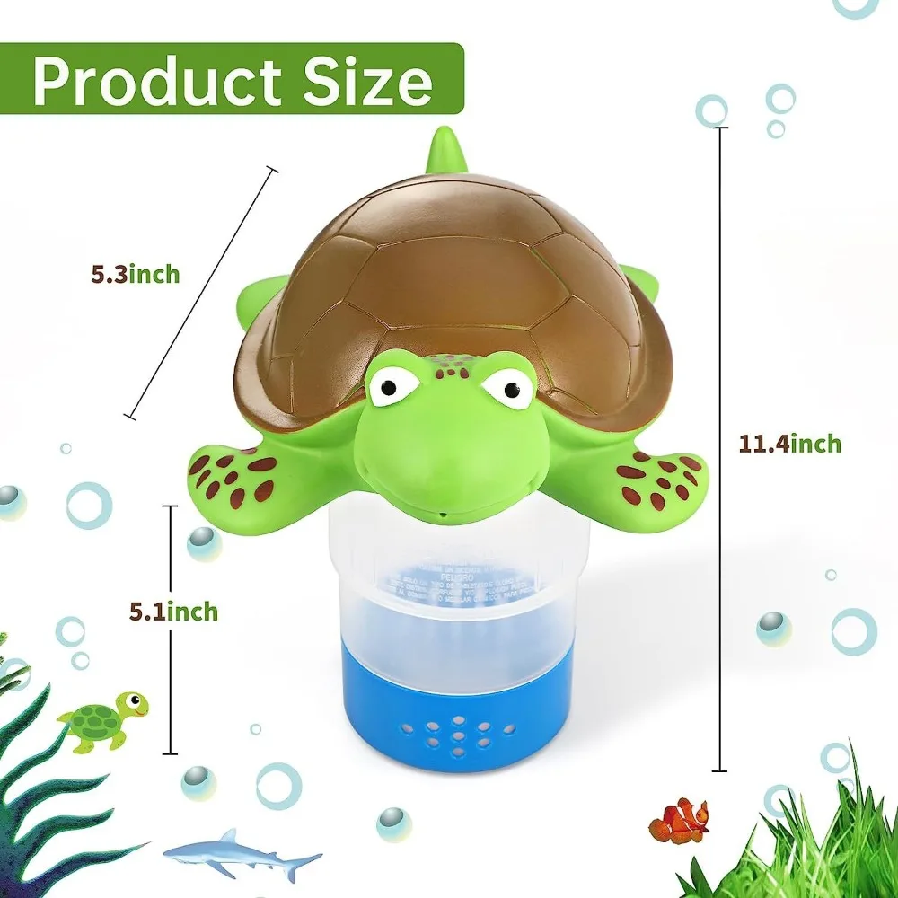 New Durable Pool Floater Creative Adjustable Floating Chlorine Dispenser Cute Turtle Design Tablet Floater Swimming Pool
