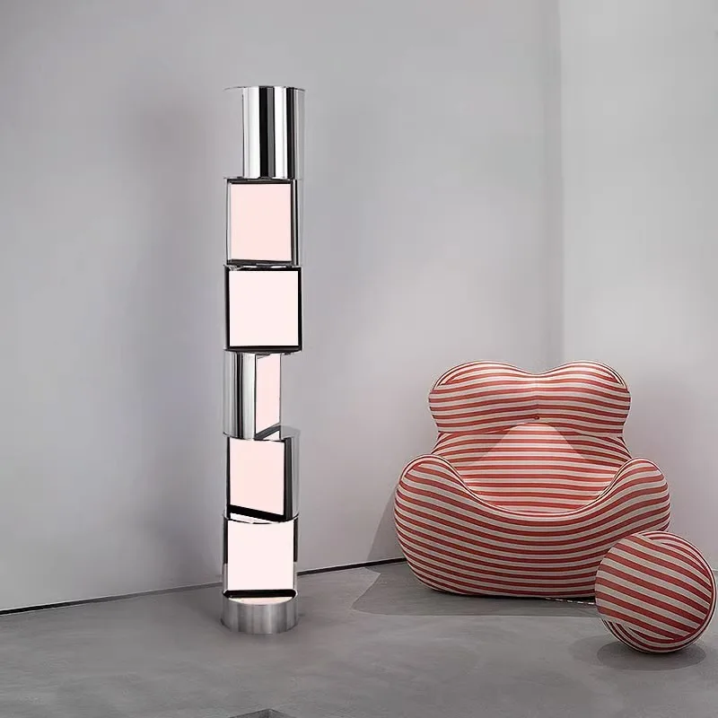 Designer Rotating Premium Luxury Stainless Steel Art Deco Floor Lamp Hotel Lobby Living Room