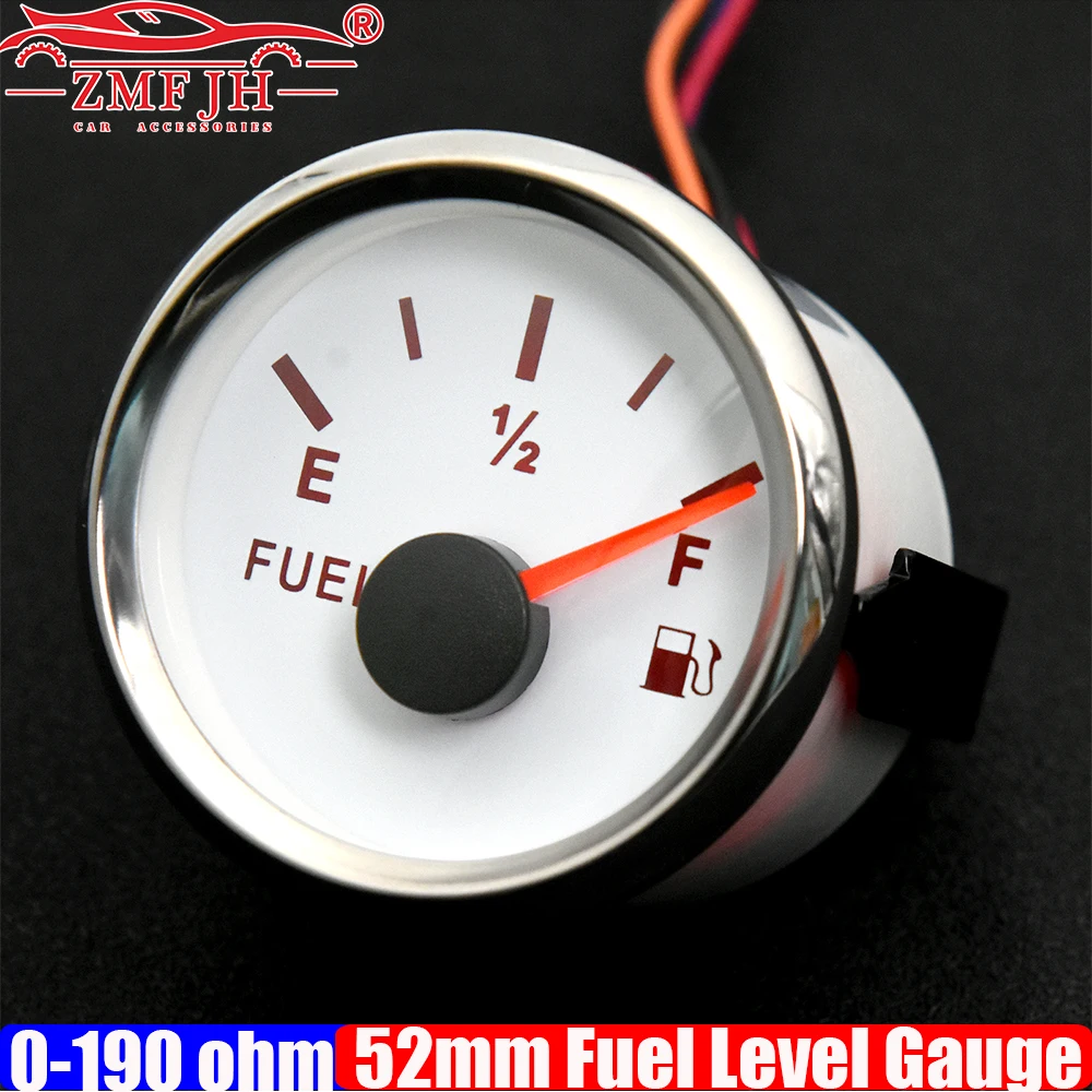 

ZMFJH красная подсветка указателя 2 "52 мм указатель уровня топлива 0-190 Ом, 240-33 Ом, 0-90 Ом индикатор измерителя масляного бака для автомобиля, лодки, яхты