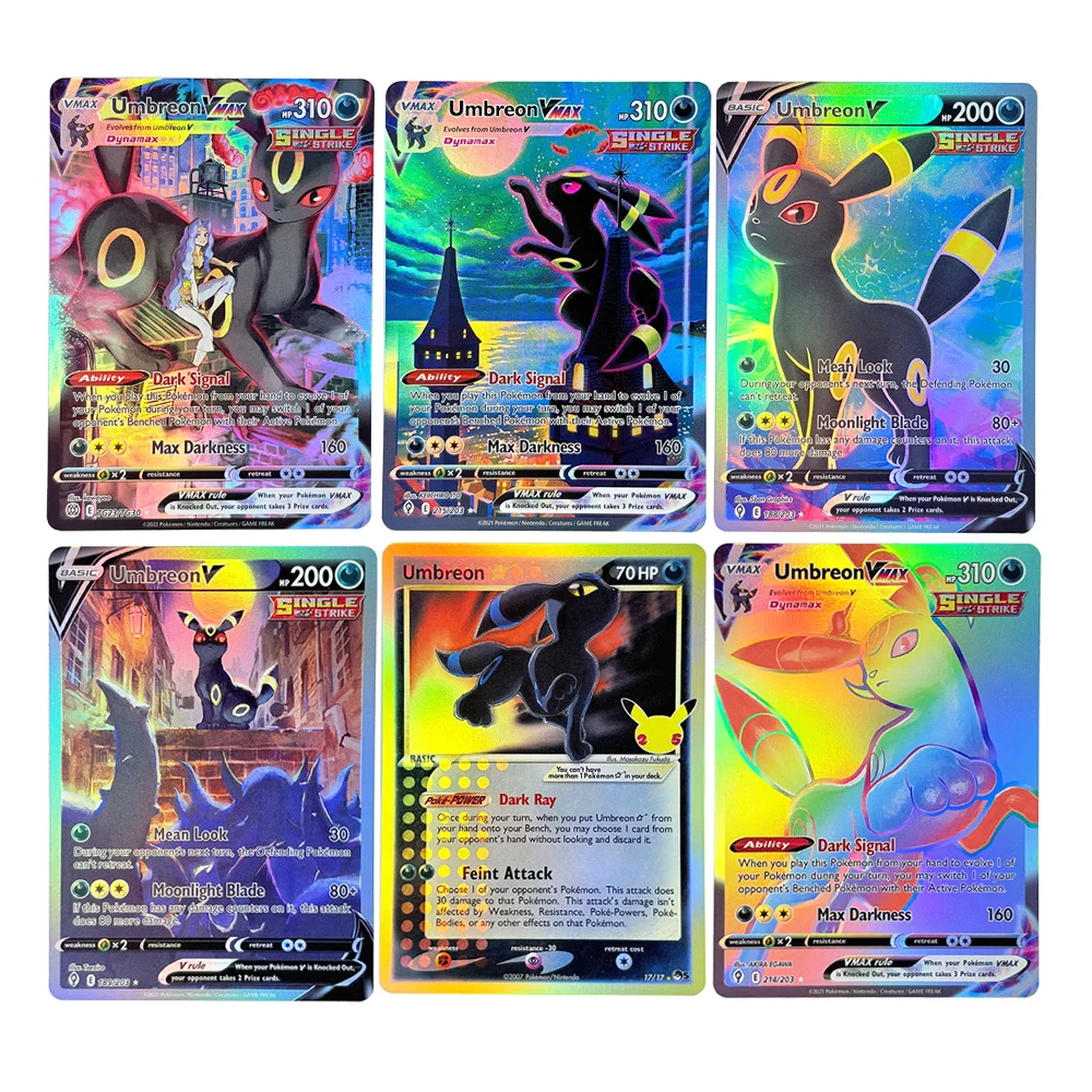 

Pokemon Cards Umbreon Vmax Level Ball Quick Ball Double Turbo Energy Tranding Card Game Collection Hobby Proxy Cards
