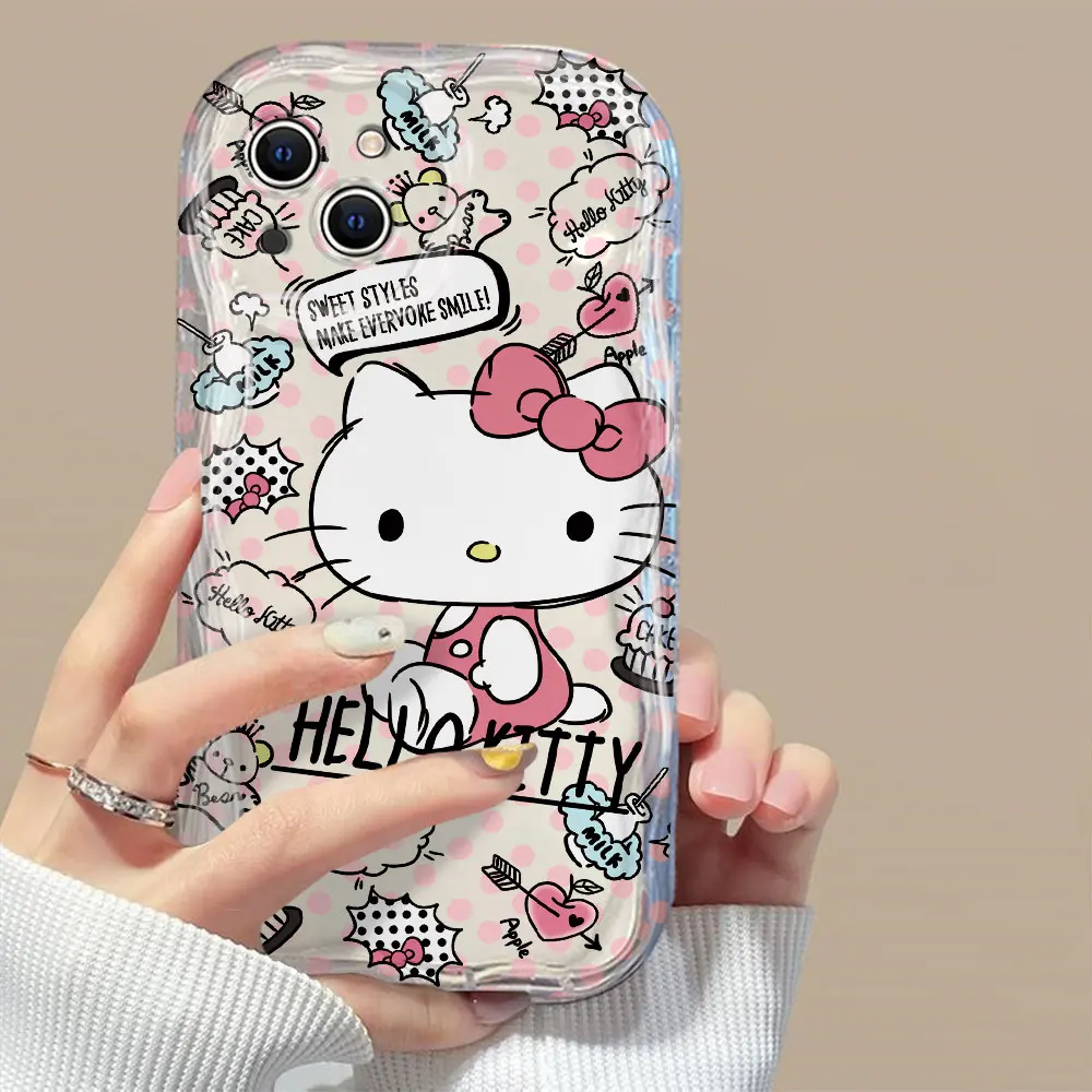 Sanrio เคสมือถือลาย3D ลายคลื่นสำหรับ OPPO A92 A94 A98 A93 A16 A79 A78 A76 A58 A57 A55 A38 A33เคสด้านหลัง2020 4G 5g