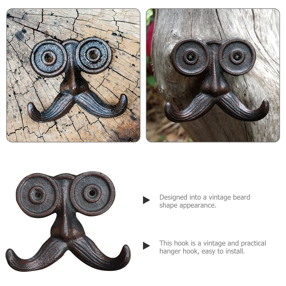 Retro Cast Iron Craft Wall Hook Beard Shaped Coat Hook Wall Hanger Farmhouse Wall Hook