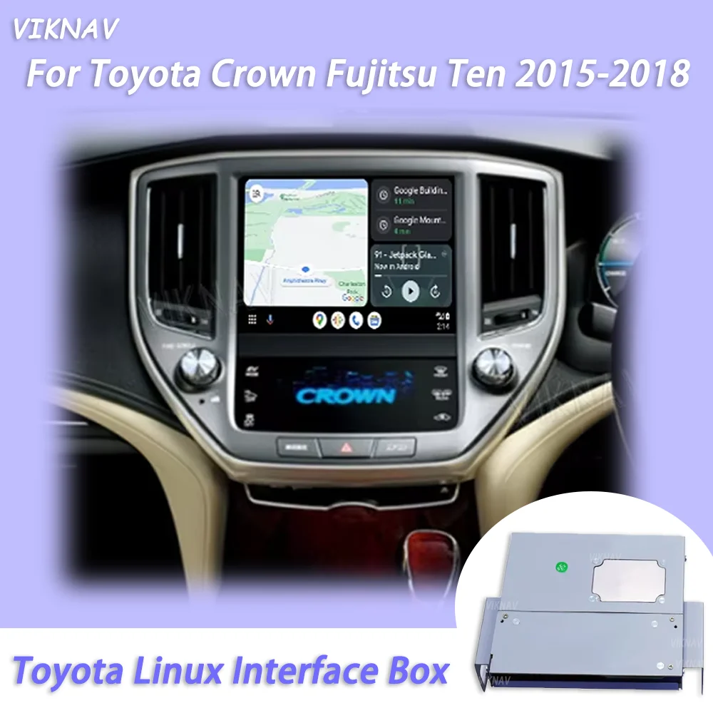 Viknav Linux Decoder Box For Toyota Crown Fujitsu Ten 2015 2016 2017 2018 MuItimedia Wireless CarPlay Android Auto