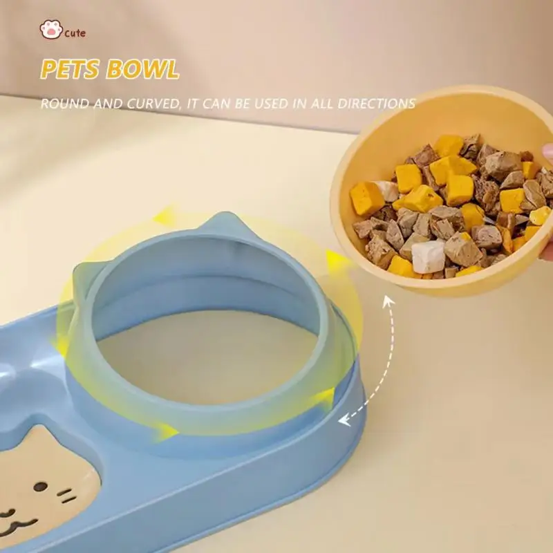 Xiaomi Pet Food Utensils Cute Cat Dogd Feeding Hit Color Belt Drinking Bottle Three-in-one Bowl Feeding And Water Cat Bowl